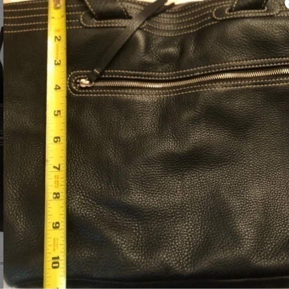Cole Haan Black Pebbled Tote Purse - Picture 5 of 7